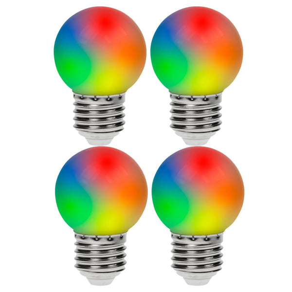 4 x Prolite 0.5W LED Polycarbonate Golf Ball Lamp, ES RGB Colour Changing