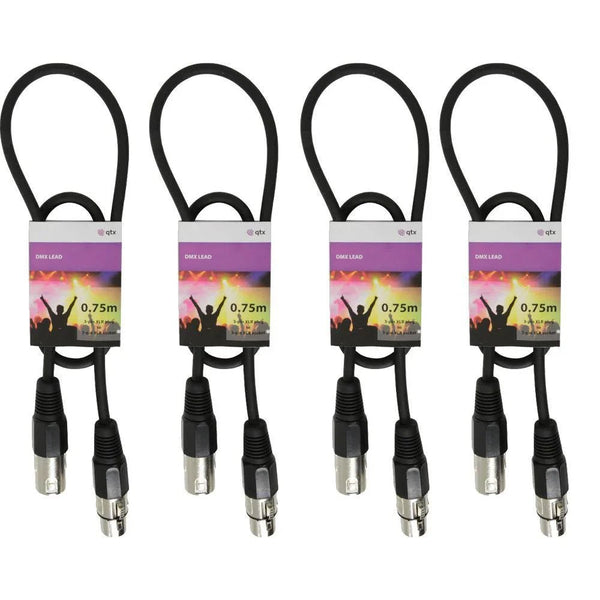 4 x QTX 0.75M DMX Lighting Cables