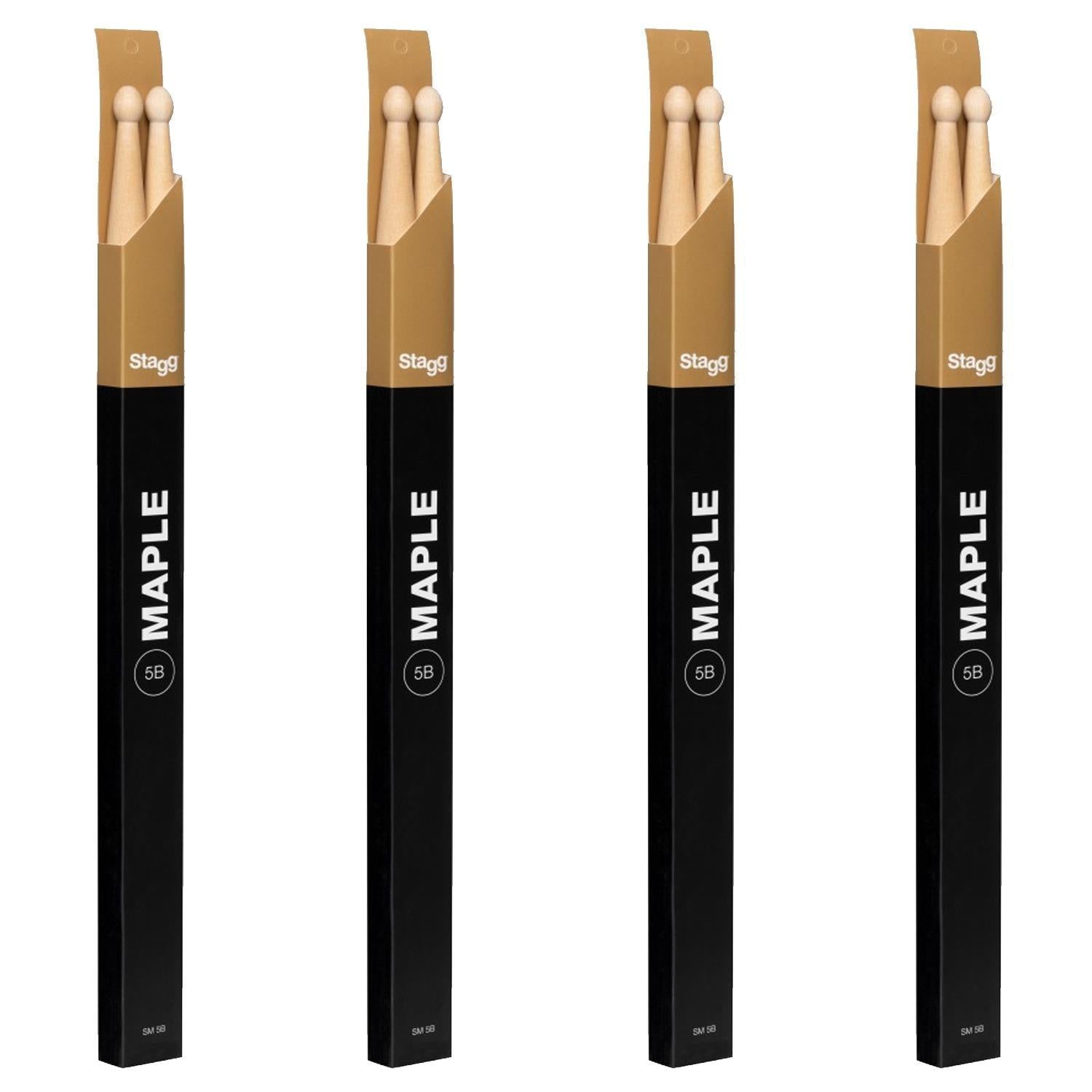 4 X Stagg SM5B Maple Wood Tip Drumsticks - DY Pro Audio