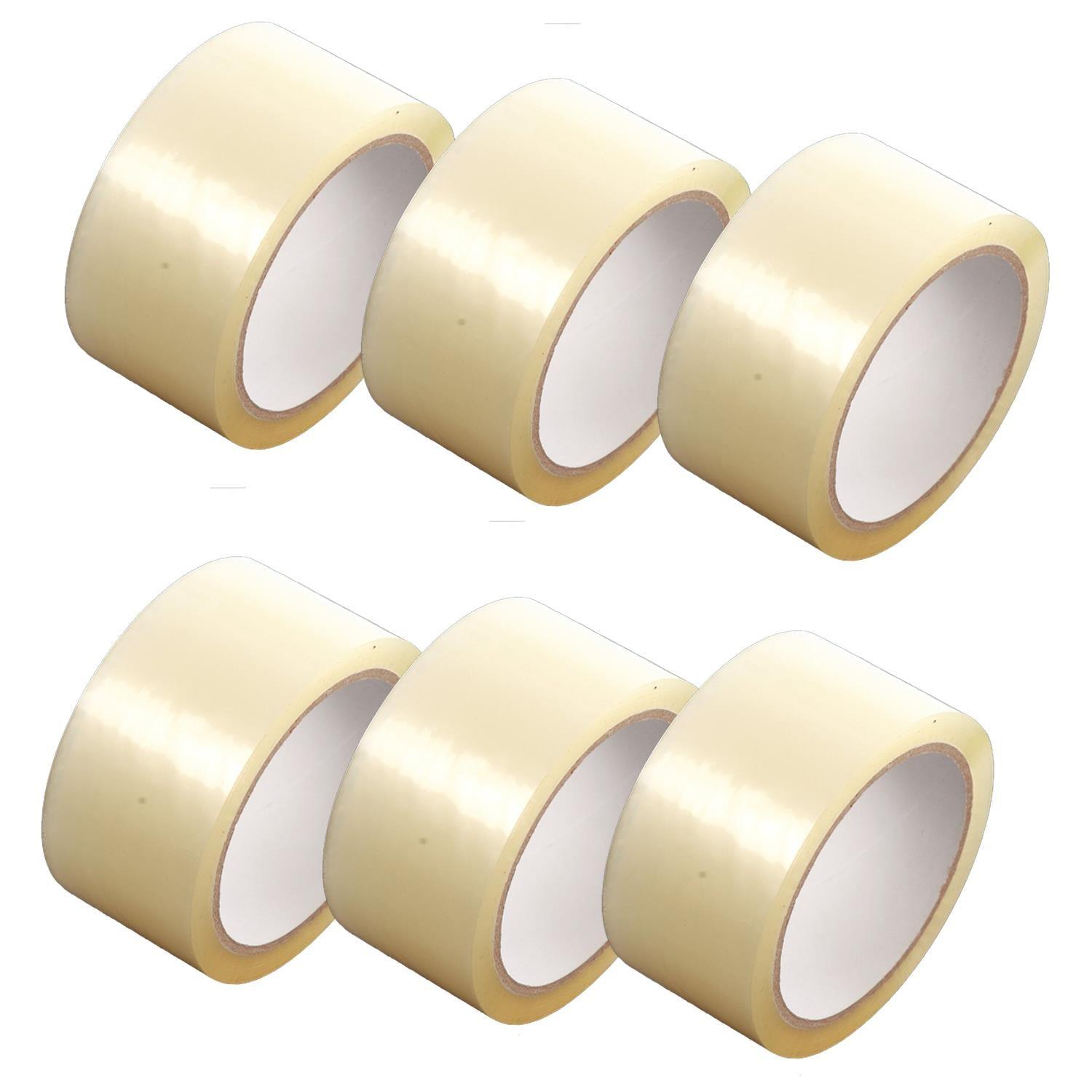 6 x Clear Strong Packing Tape - 48 mm x 66 m - DY Pro Audio