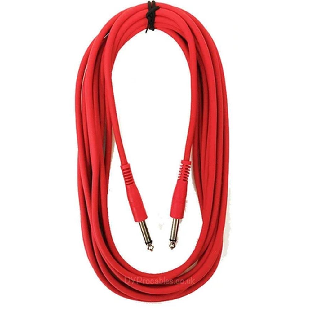 6m Red PULSE Coloured Guitar Amp lead Cable 6.35mm Mono Jack Plug 6.3mm Keyboard - DY Pro Audio