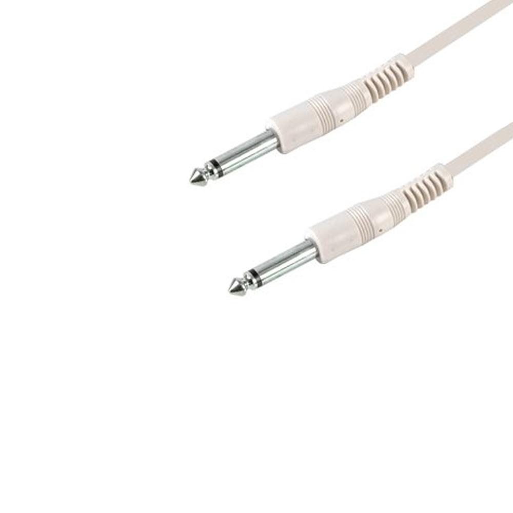 6m White PULSE Coloured Guitar Amp lead Cable 6.35mm Mono Jack Plug Keyboard - DY Pro Audio