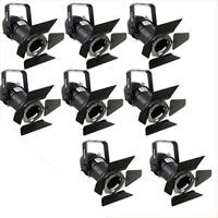 8 x Black Pulse PAR16 Birdie Can 230v Parcan Lantern DJ Spotlight WITH BARN DOORS - DY Pro Audio