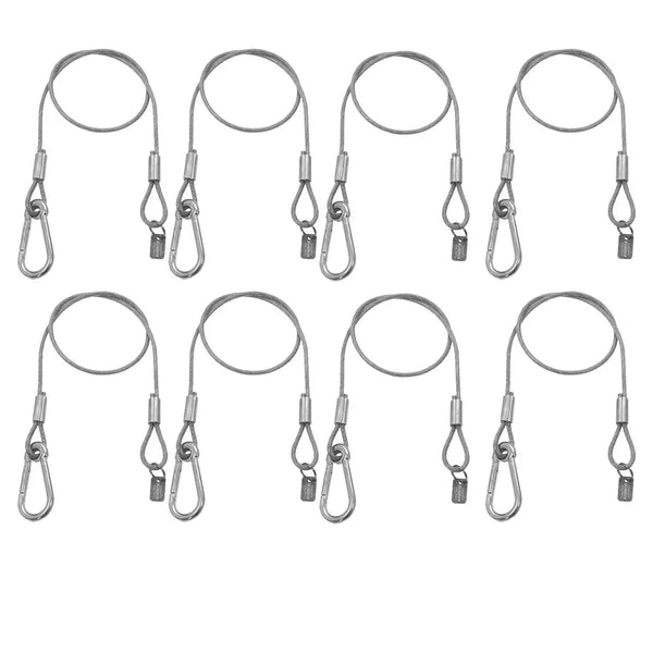 8 X Equinox 75cm PVC Coated Safety Wire 50kg - DY Pro Audio