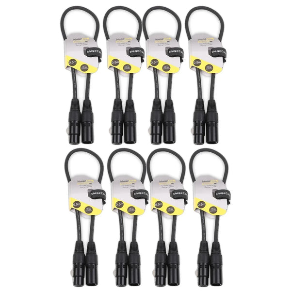 8 x StageCore 0.5M DMX Lead Cable
