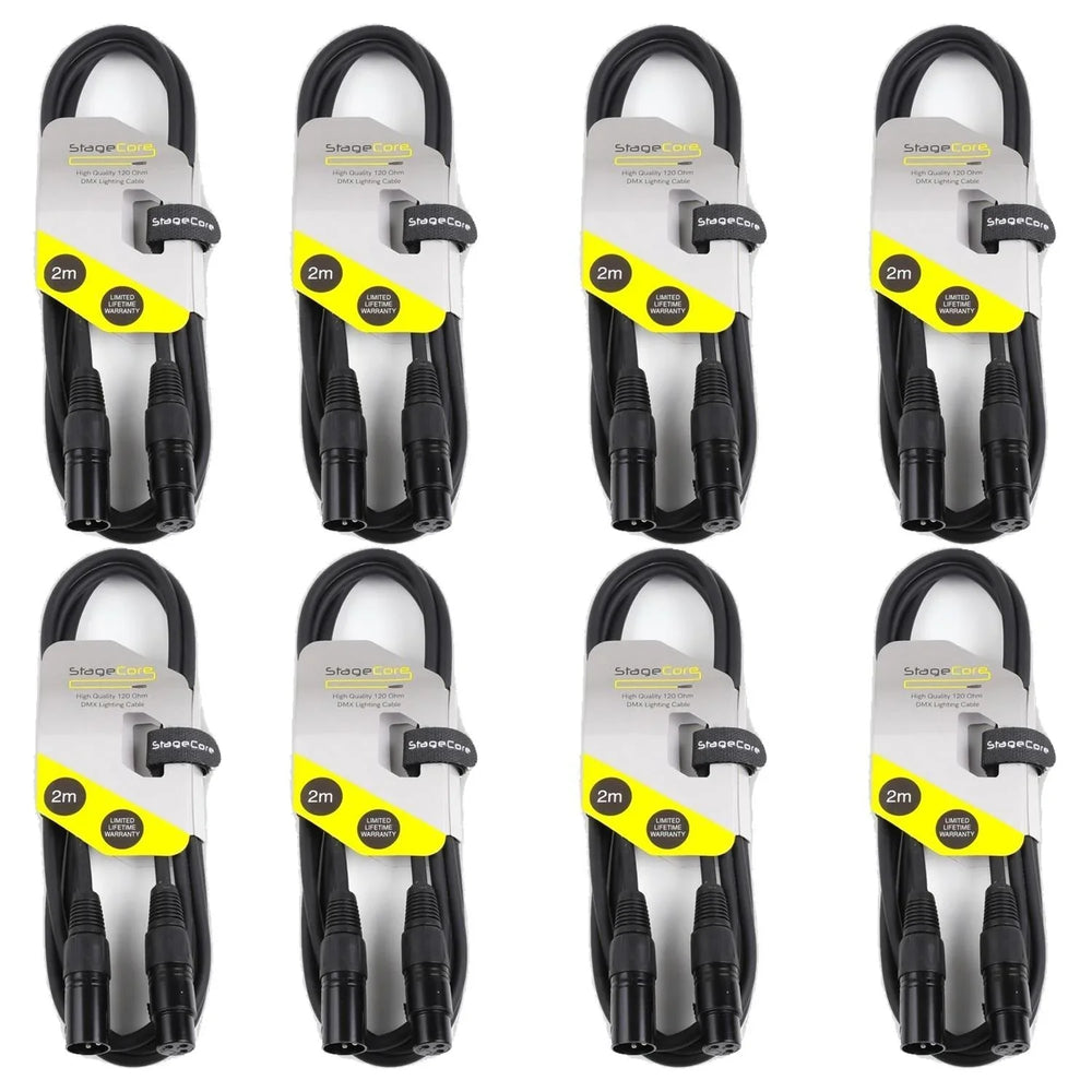 8 x StageCore 2M DMX Lead Cable