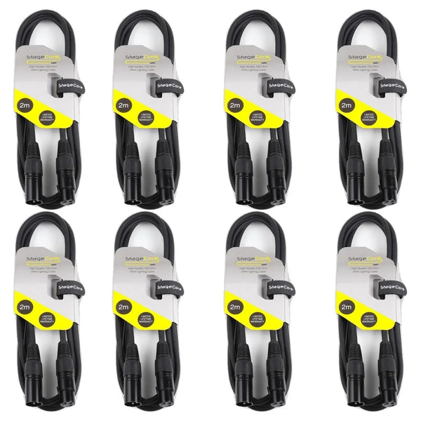 8 x StageCore 2M DMX Lead Cable