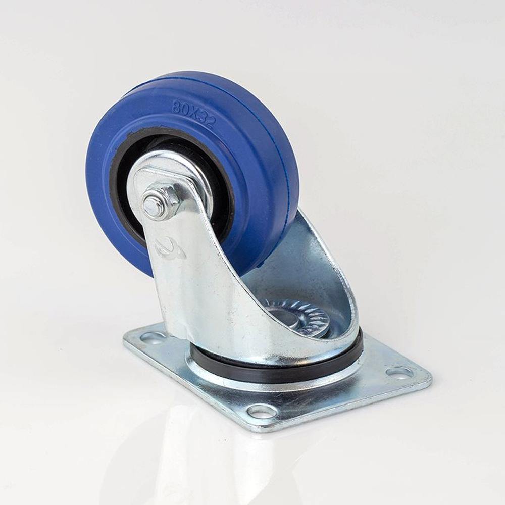 80mm / 3" Swivel Castor with Blue Wheel - DY Pro Audio