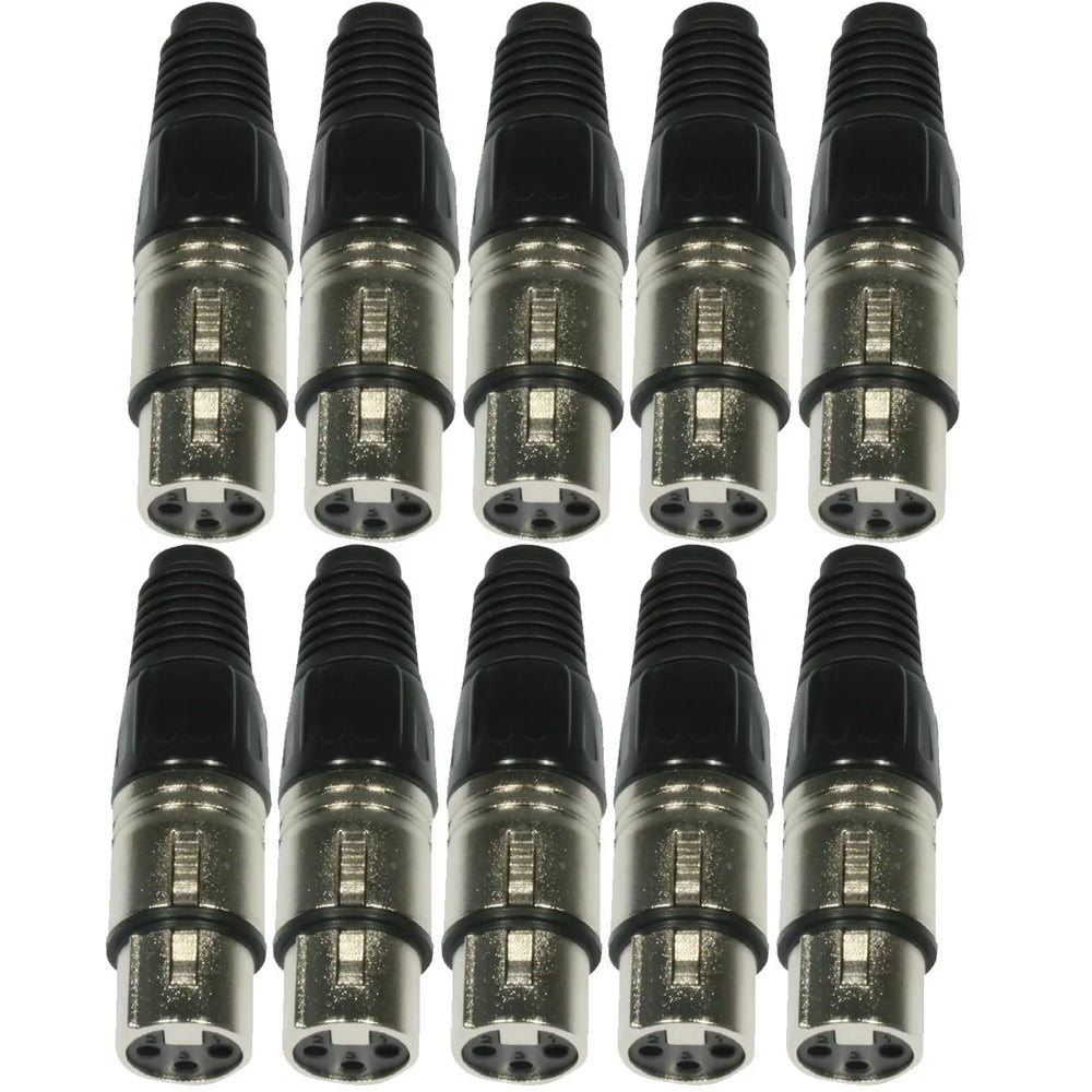 Accu - Case 10 x Female XLR Plugs