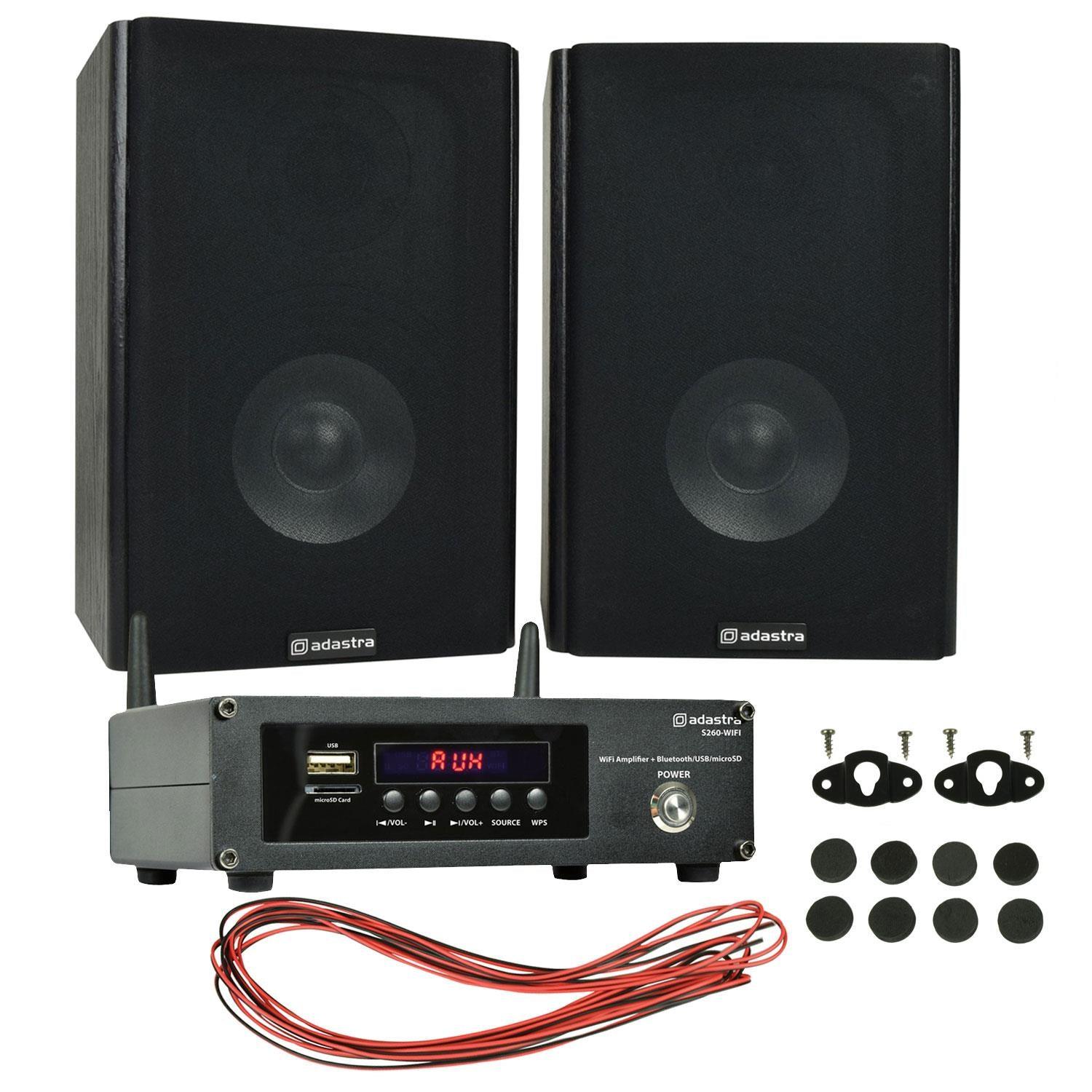 Adastra 2 x Bookshelf Speakers and WiFi Streaming Amplifier Package - DY Pro Audio