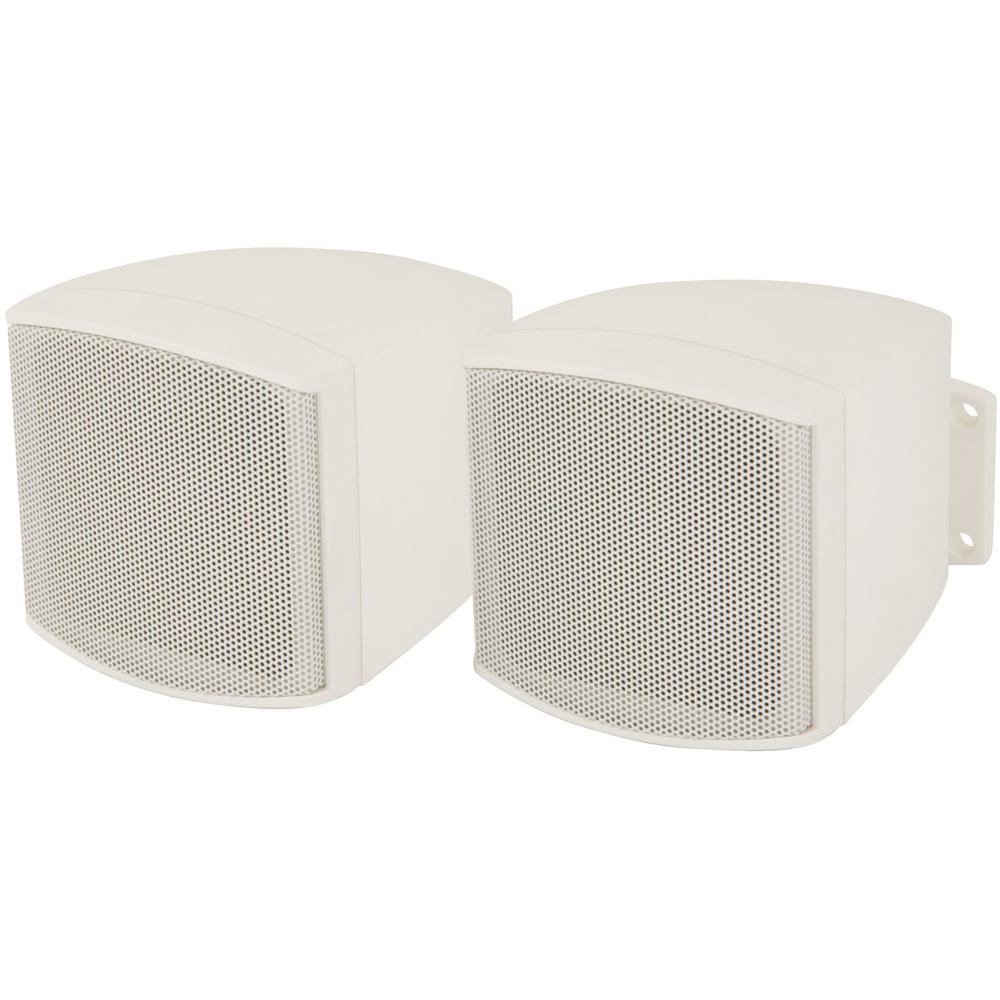 ADASTRA WHITE COMPACT 100V 8 OHMS BACKGROUND SPEAKERS WITH BRACKET - DY Pro Audio