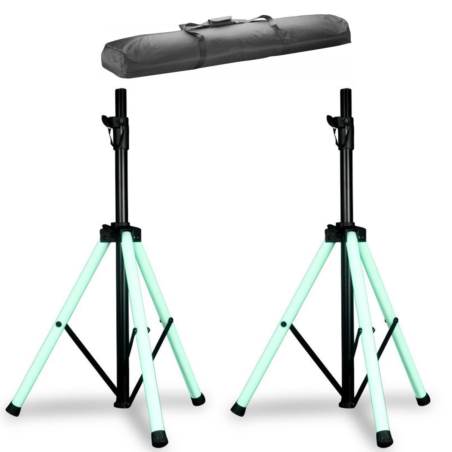 ADJ Color Stand LED Speaker Stand Light Up DJ Performer Pair with Carry Bag - DY Pro Audio
