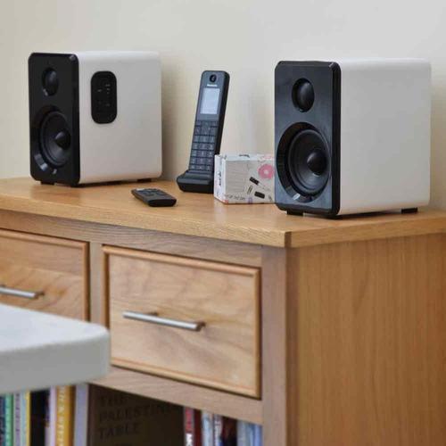 AV:Link Active Bluetooth Bookshelf Speakers White - DY Pro Audio