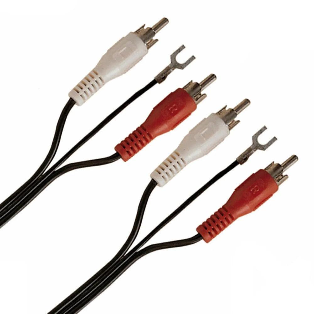 AV:Link Twin RCA Phono to twin RCA Phono Cable with Ground Wire 1.2m