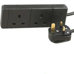 Black 2 Gang 5m Extension Lead - DY Pro Audio