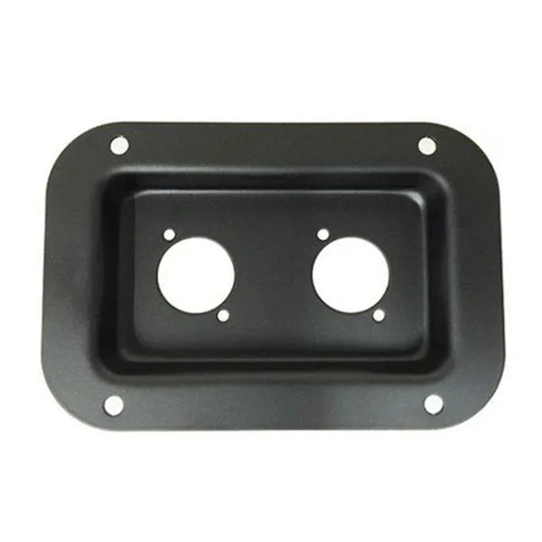 Black Medium Recess Dish Punched for 2 x D-Series Connectors - DY Pro Audio
