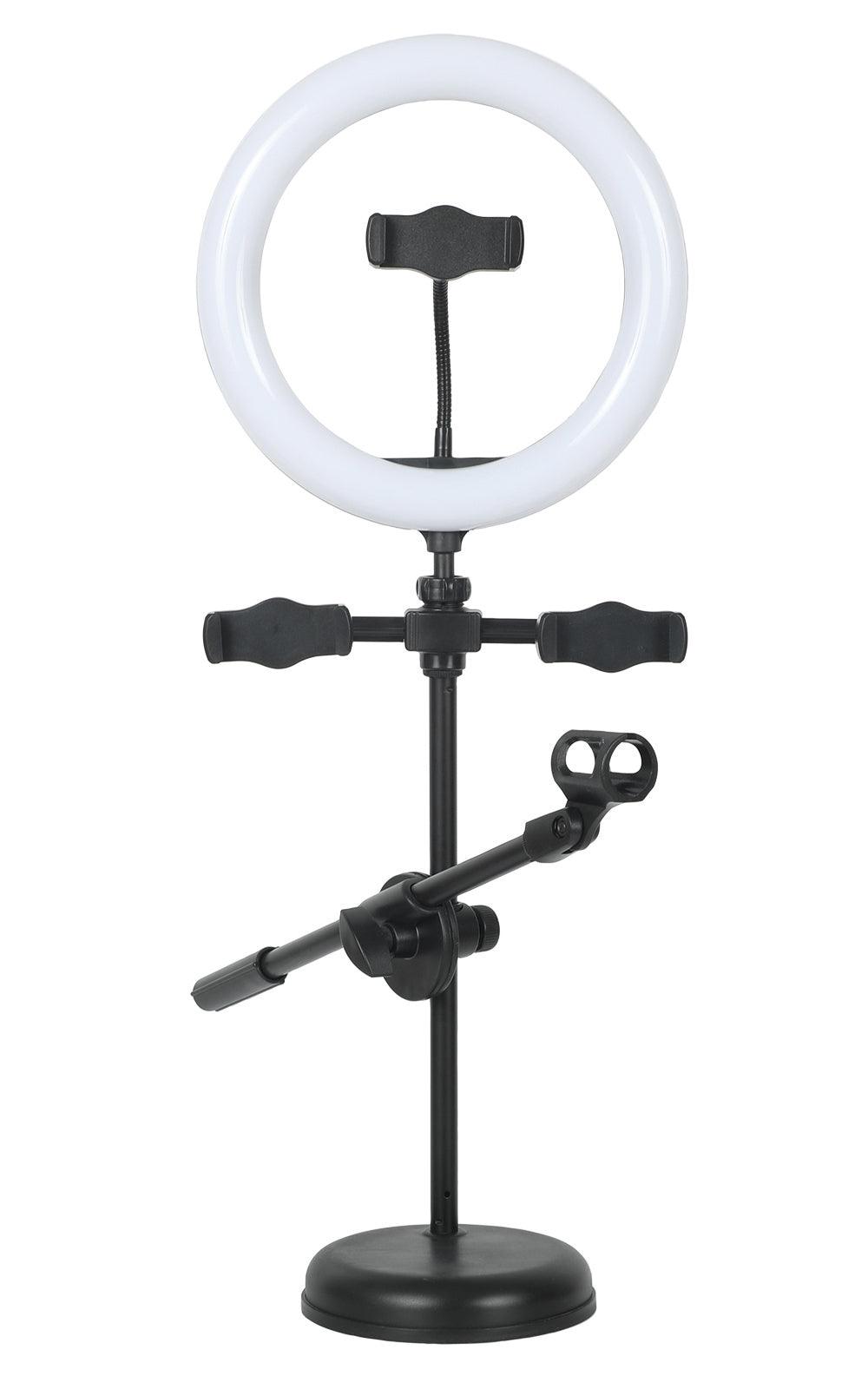 CAD Desktop Ring Lightwith Mic and 3 Phone Holders - DY Pro Audio
