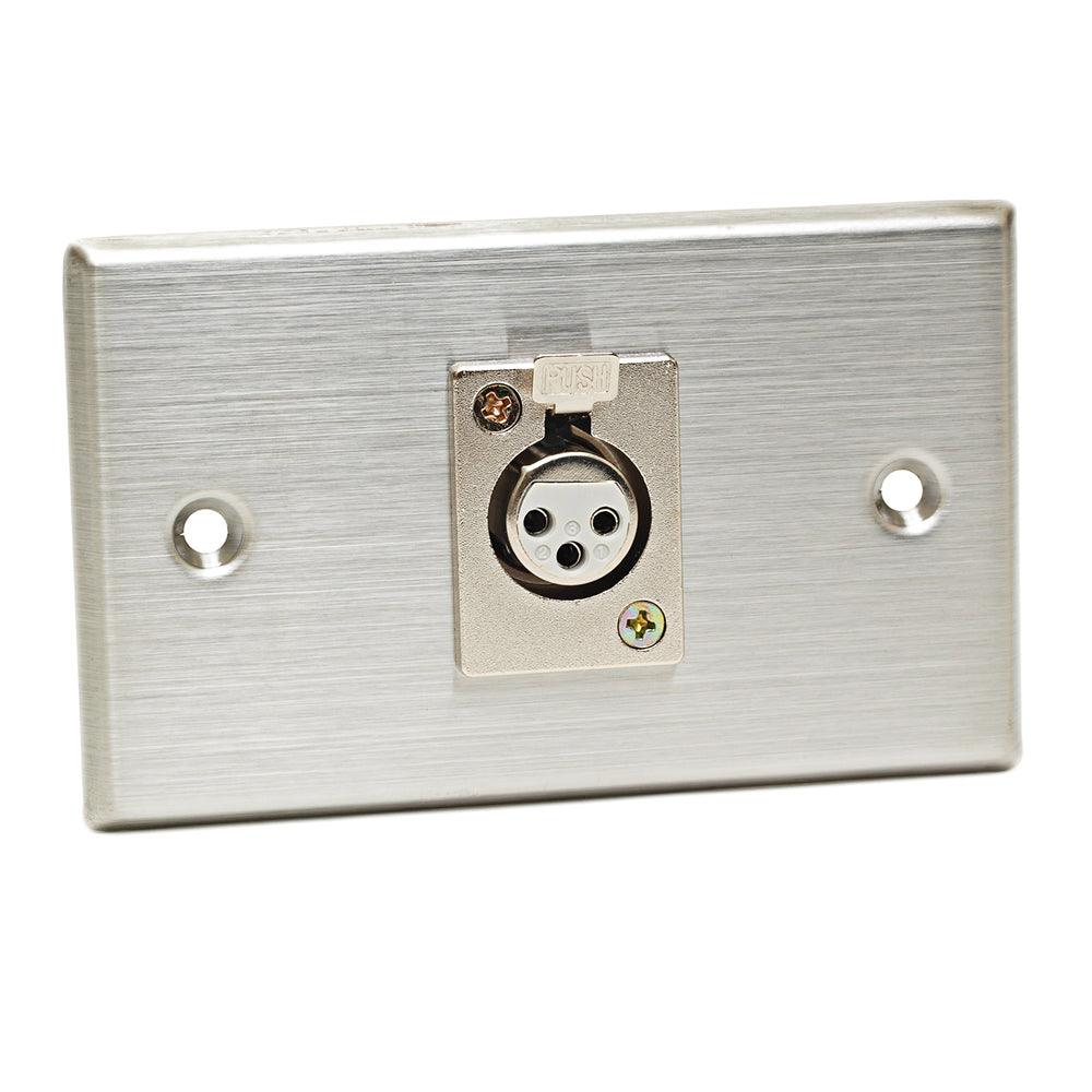 CAD Stainless Steel Wall Plate ~ 1 x XLR-F Connector - DY Pro Audio
