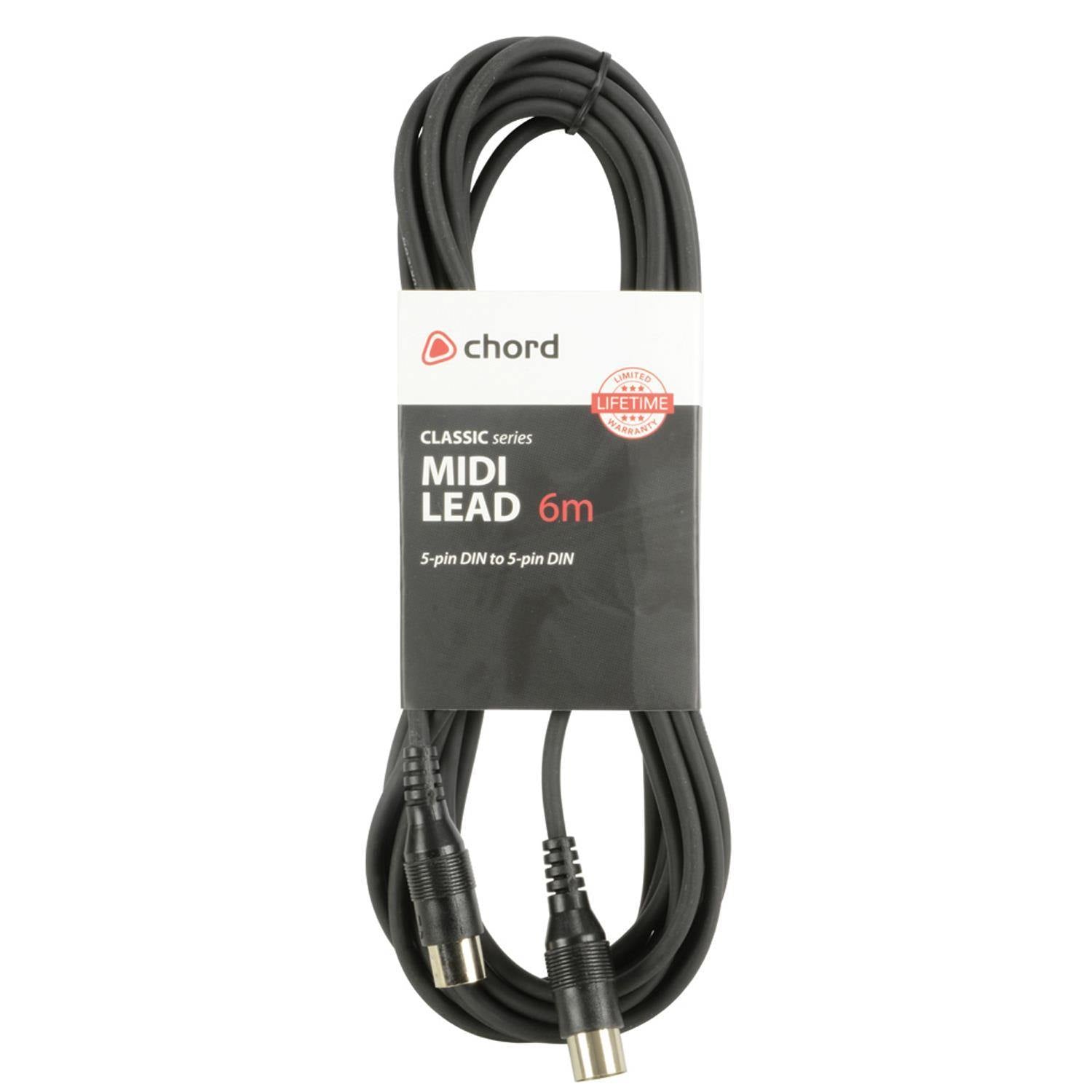 Chord 6m midi cable 5 Pin Din Plug - DY Pro Audio