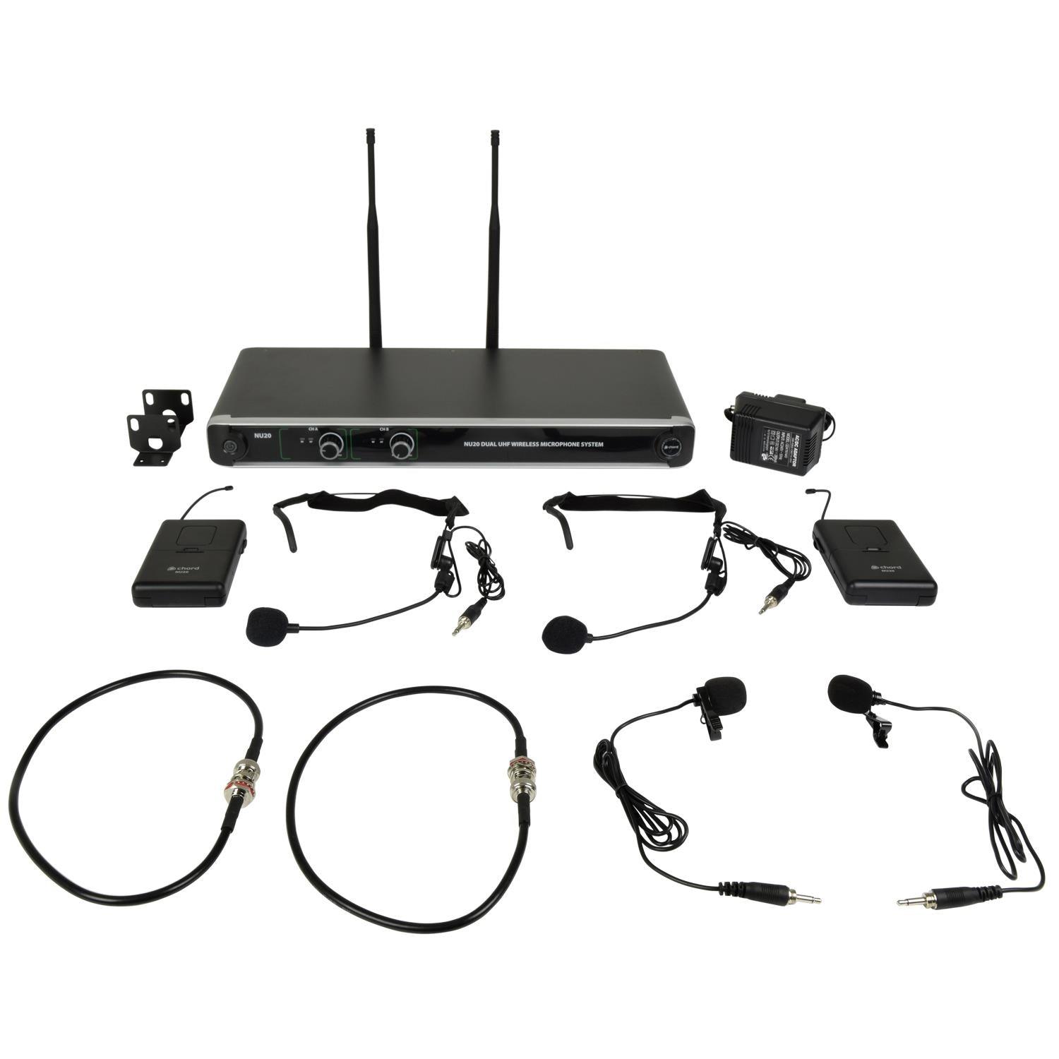 Chord NU20 Dual UHF Beltpack with Neckband + Lavalier Mic - DY Pro Audio