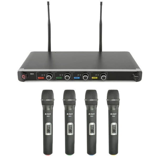 Chord NU4 Quad UHF Wireless Handheld Rack Mount Microphone System - DY Pro Audio