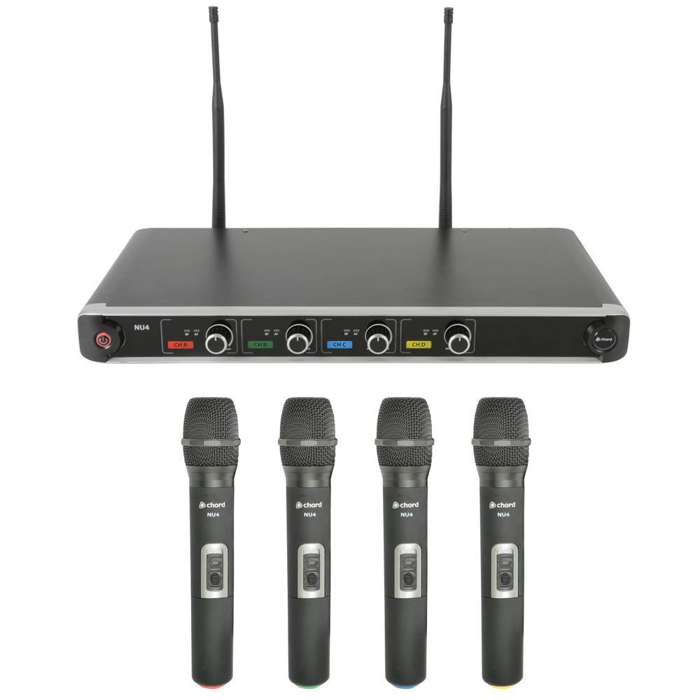 Chord NU4 Quad UHF Wireless Handheld Rack Mount Microphone System