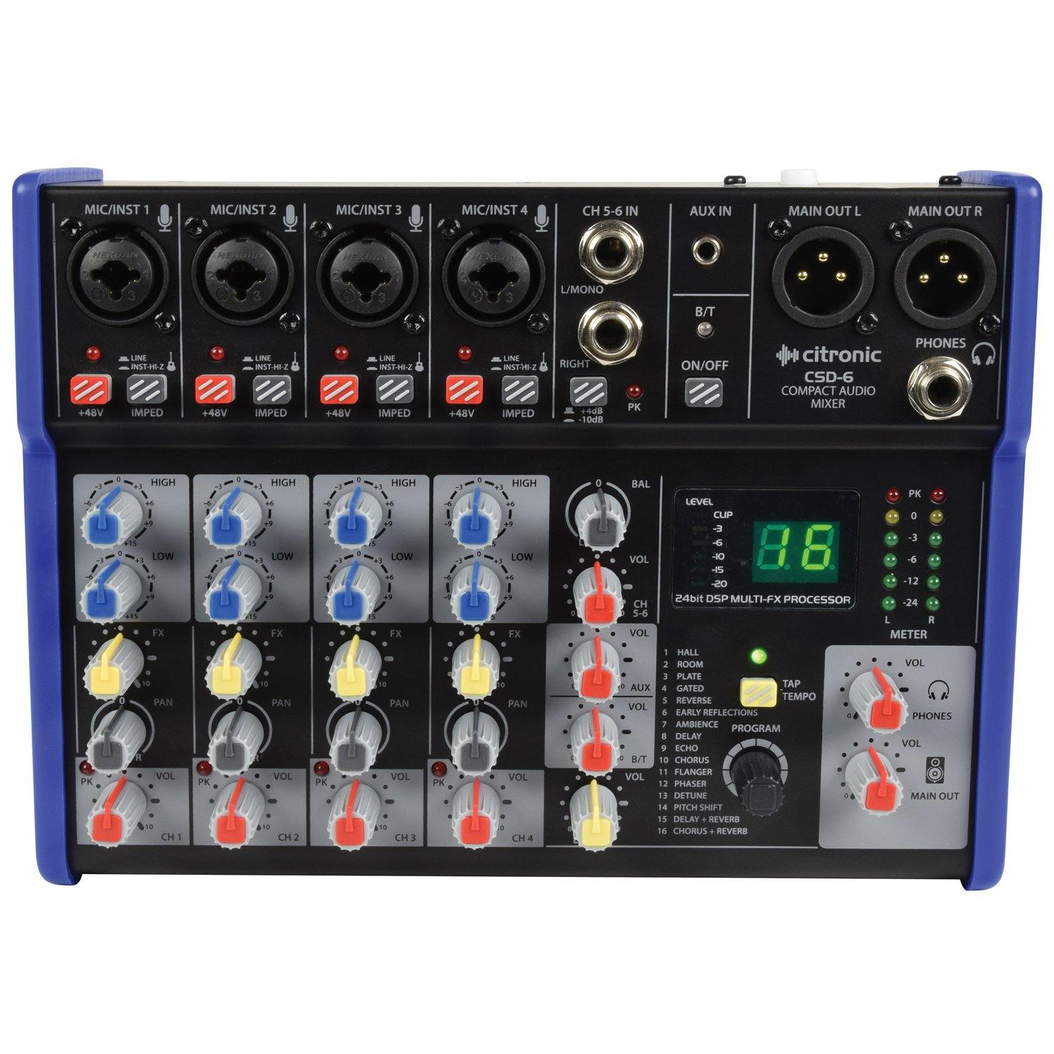 Citronic CSD-6 Compact Mixer with DSP Effects - DY Pro Audio