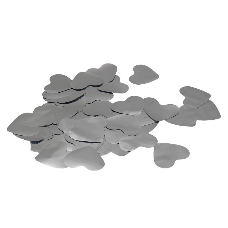 Equinox Loose Confetti Hearts 55mmØ – Metallic Silver 1kg - DY Pro Audio