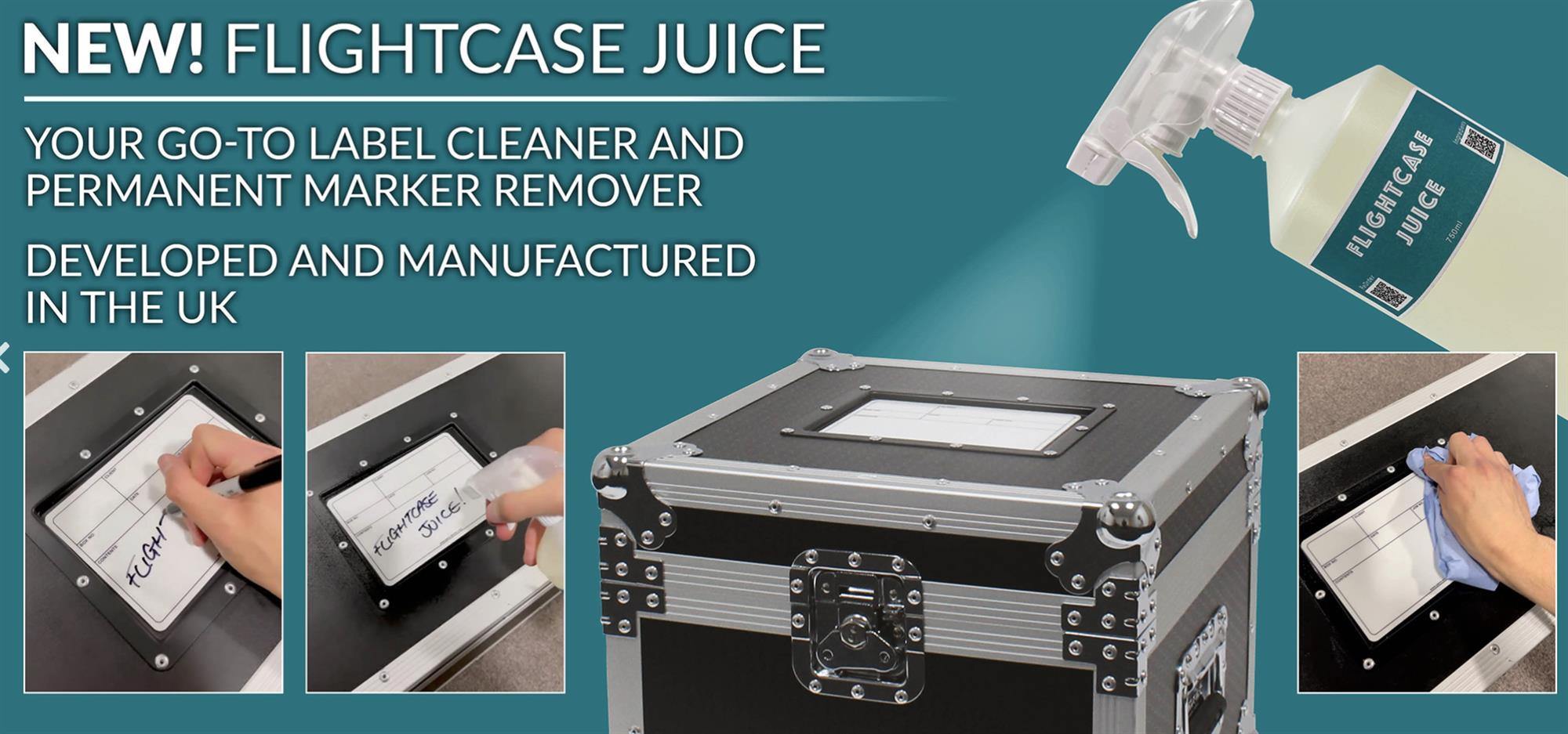 Flight Case Juice Label Cleaning Solution - DY Pro Audio