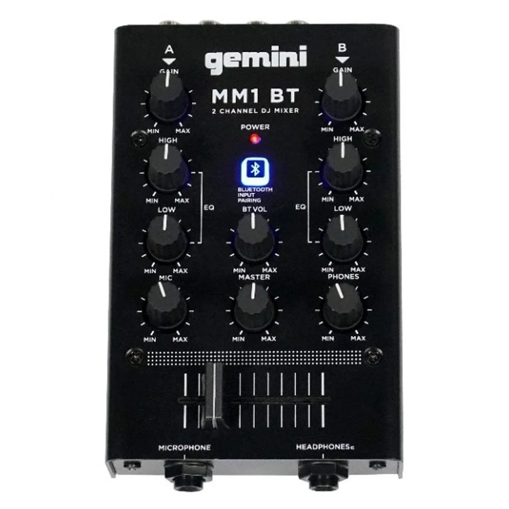 Gemini MM1BT 2-Channel Professional Analog DJ Mixer with Bluetooth - DY Pro Audio