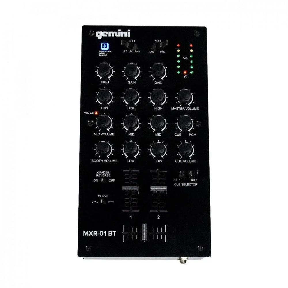Gemini MXR-01BT 2 Channel DJ Mixer with Bluetooth - DY Pro Audio