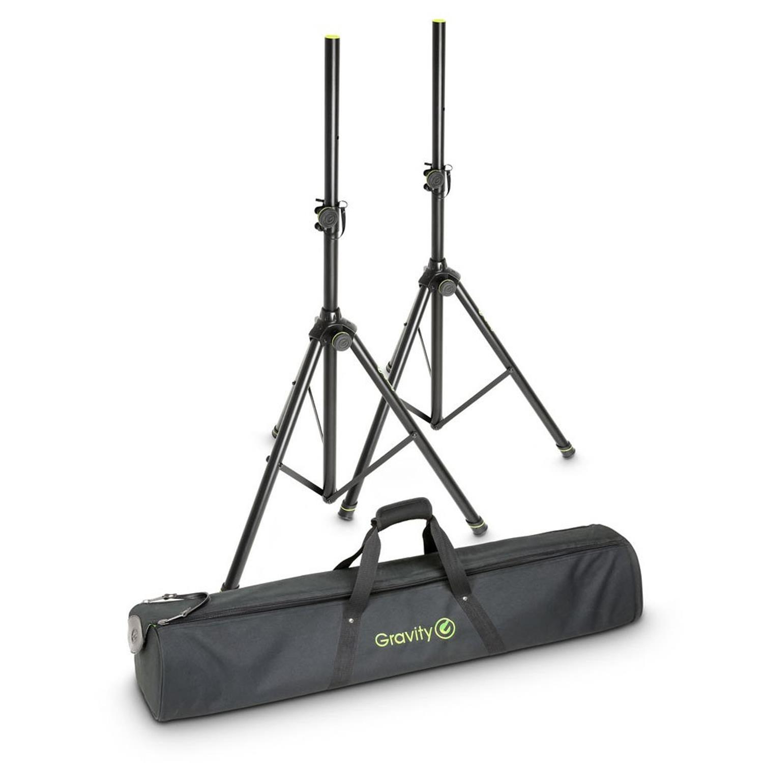 Gravity SS 5212 B SET 1 Speaker Stand Set with Carry Bag - DY Pro Audio