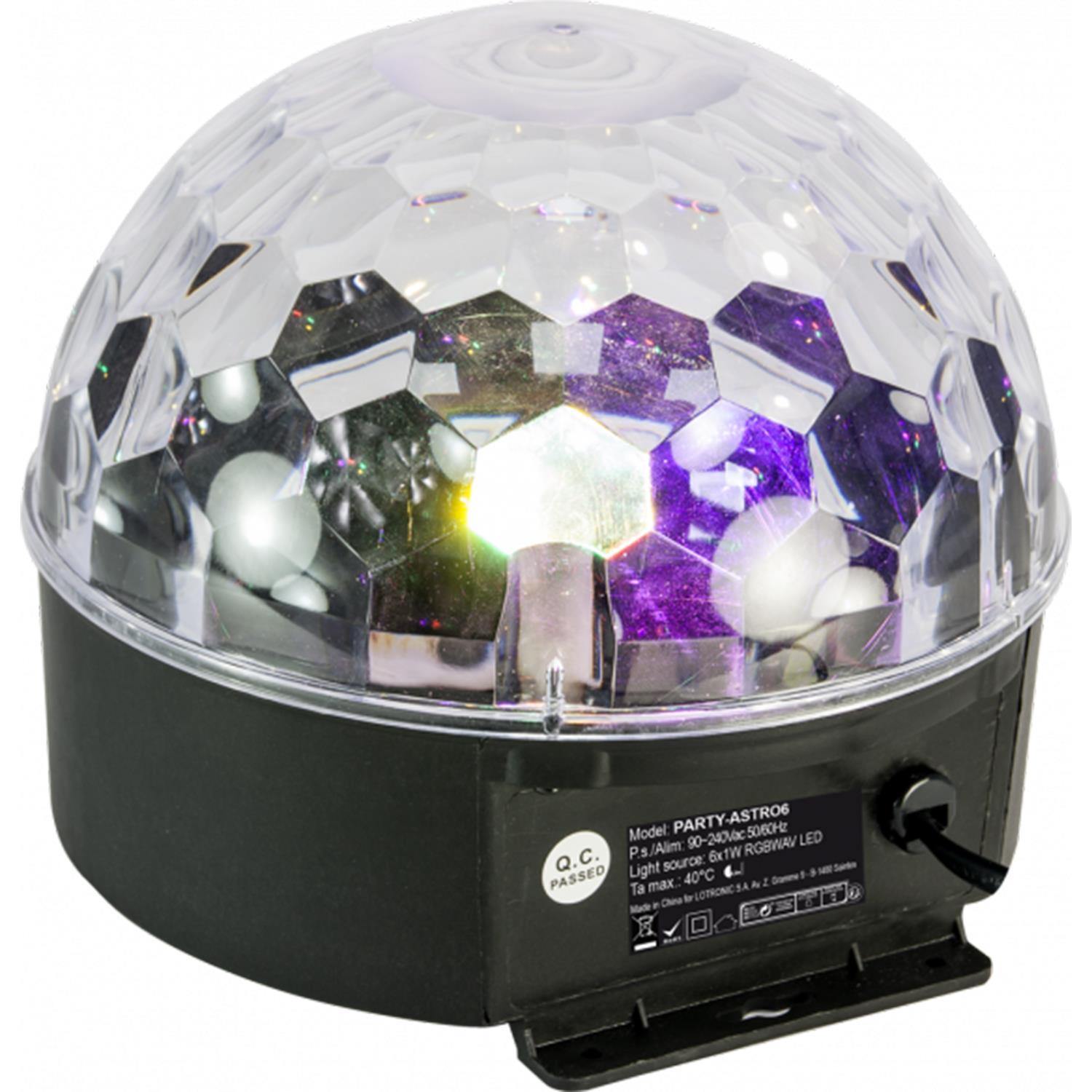 Ibiza Light Astro 6 RGBWAV LED Mirrorball Light - DY Pro Audio