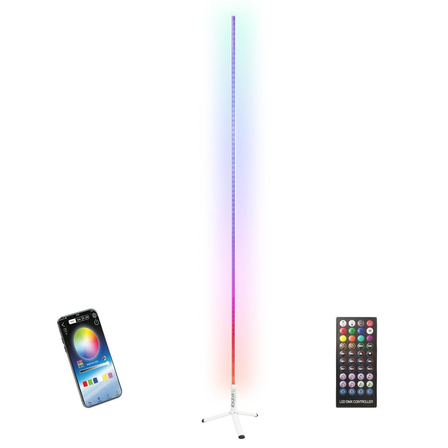 Ibiza Magic Colour Stick 1.5m White RGB Light Tube - DY Pro Audio