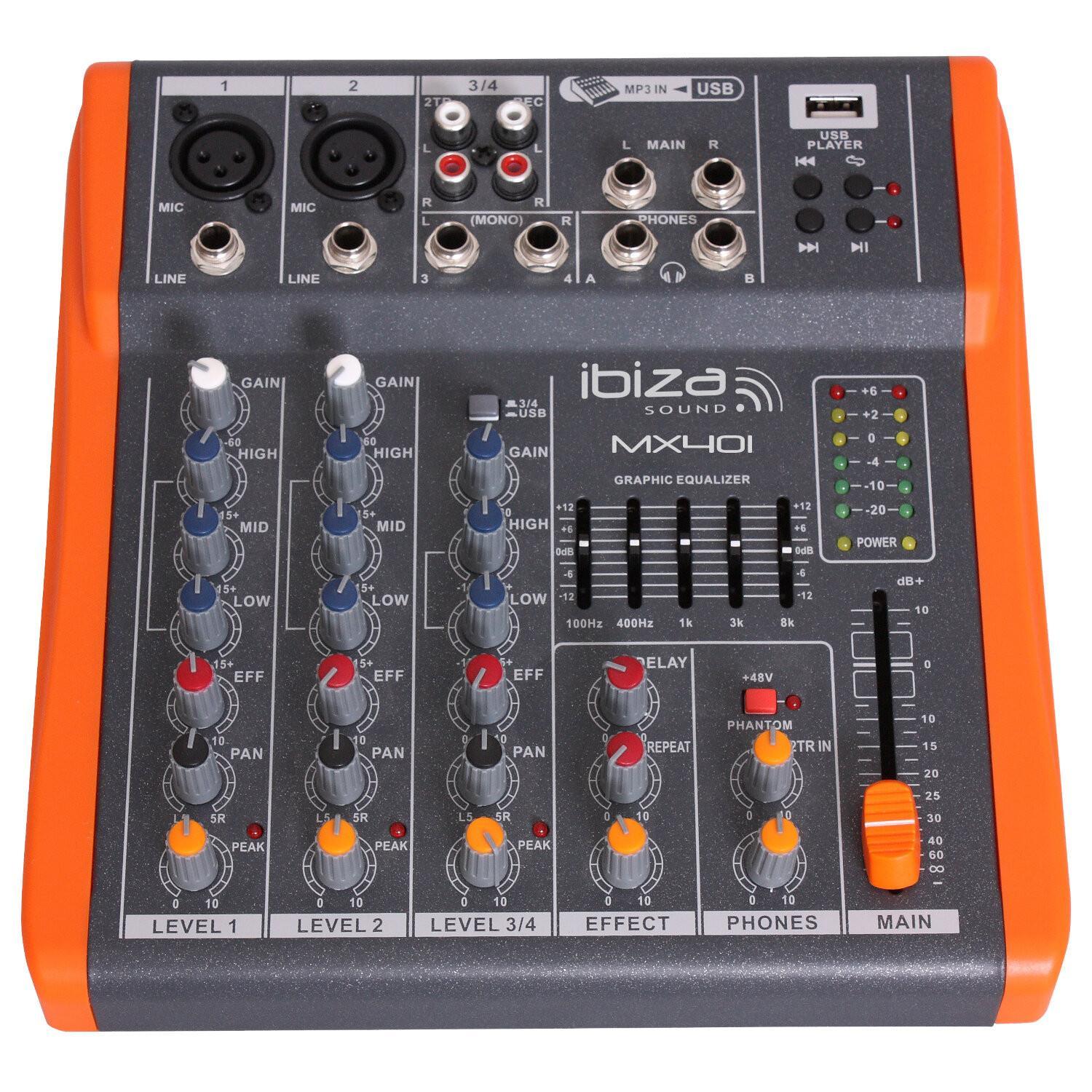 Ibiza MX401 4 Channel Mixing Desk - DY Pro Audio