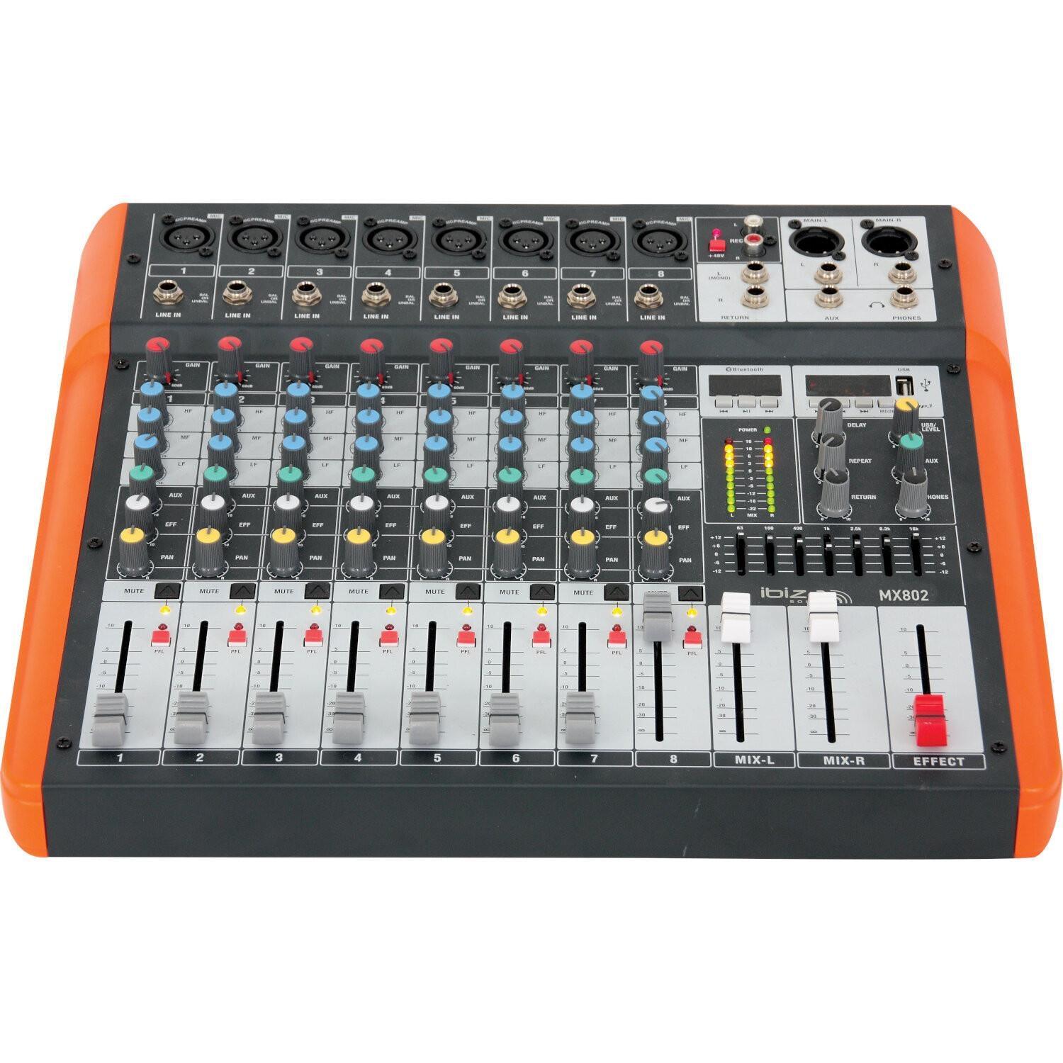 Ibiza MX801 8 Channel Mixing Desk - DY Pro Audio