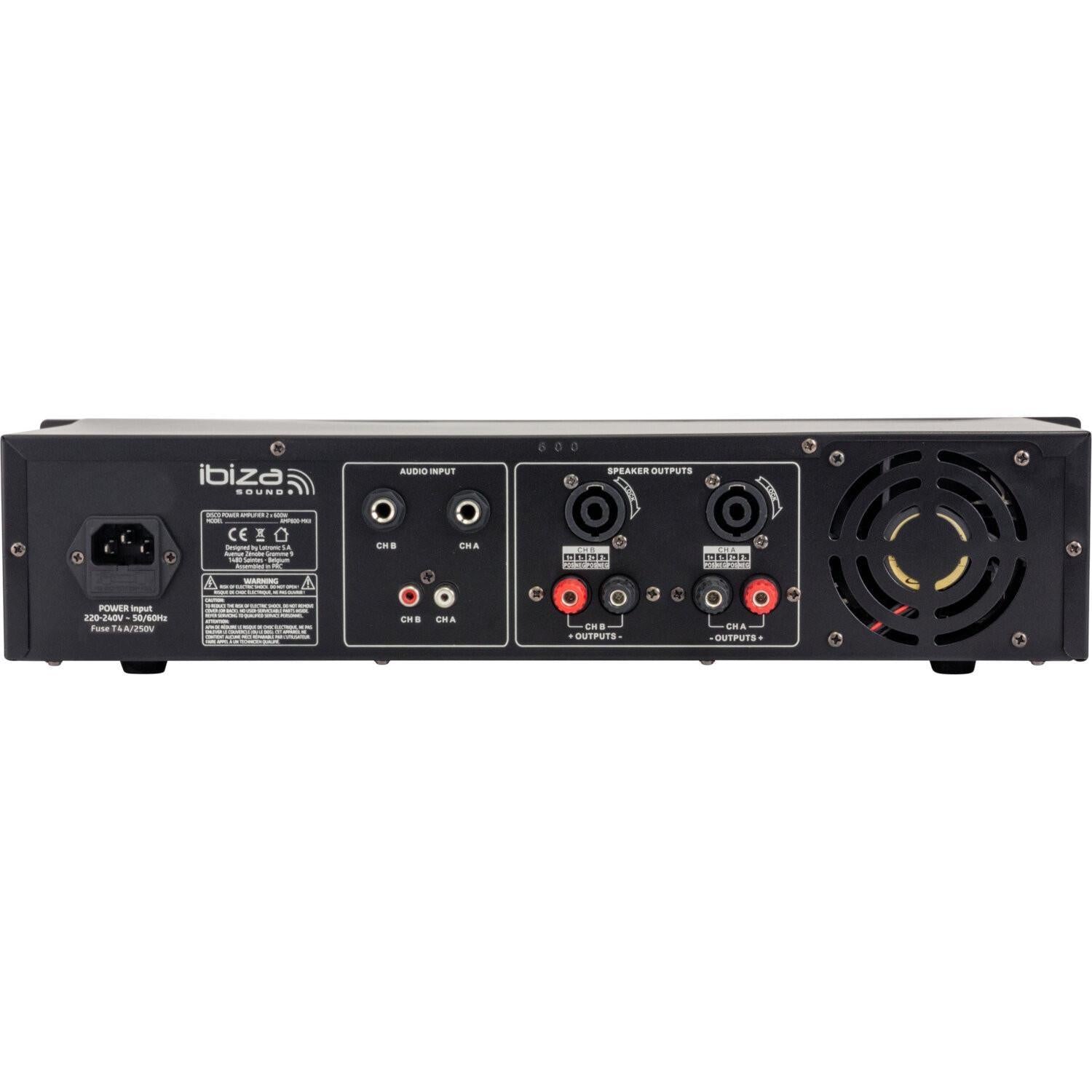 ibiza Sound AMP1000 MKII 2 x 800W Power Amplifier - DY Pro Audio