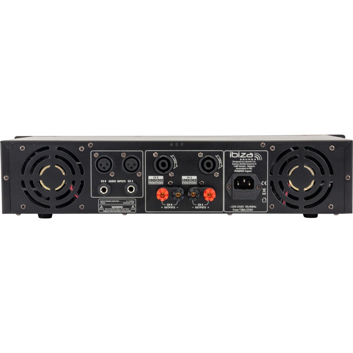 ibiza Sound AMP2000 MKII 2 x 1500W Power Amplifier - DY Pro Audio