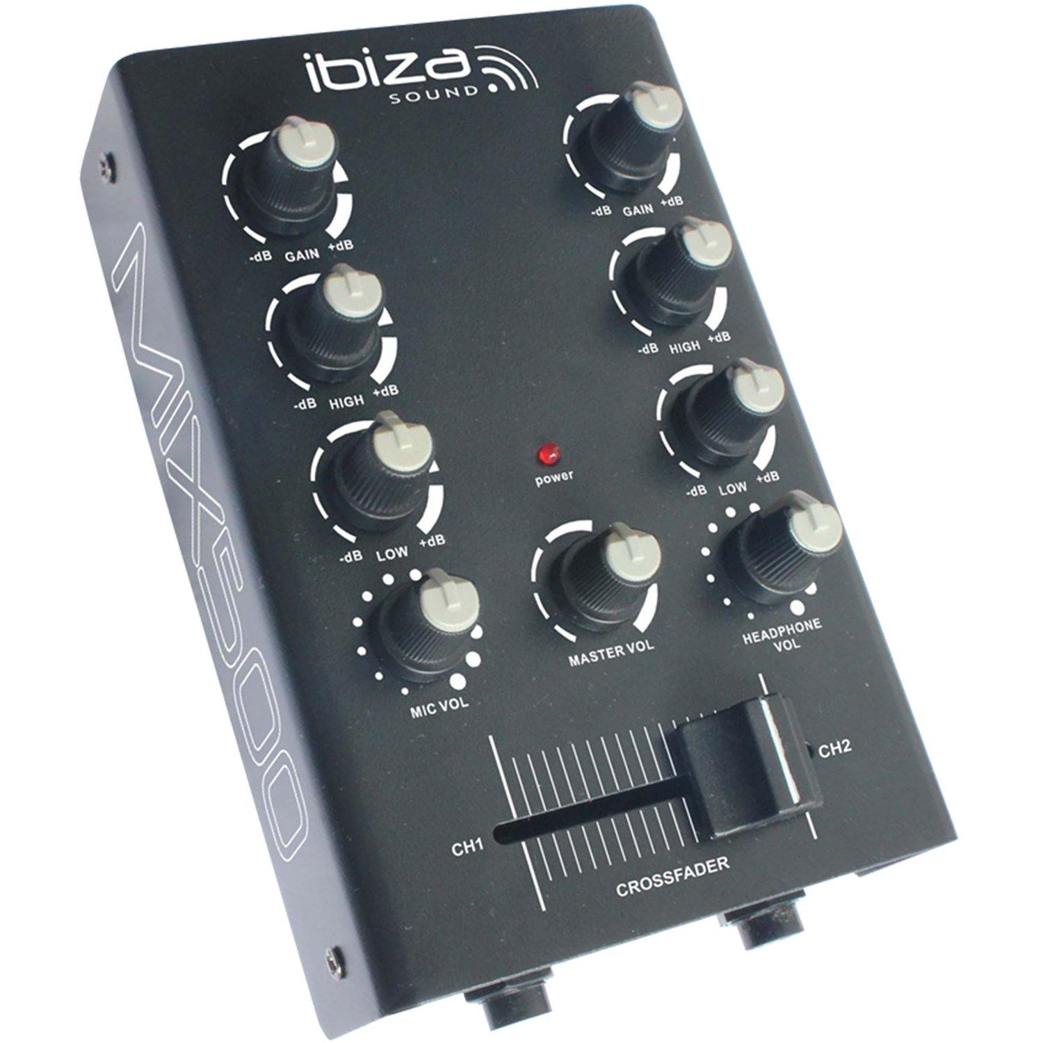 Ibiza Sound DJ Mixer MIX500 2ch Audio Sound Disco - DY Pro Audio