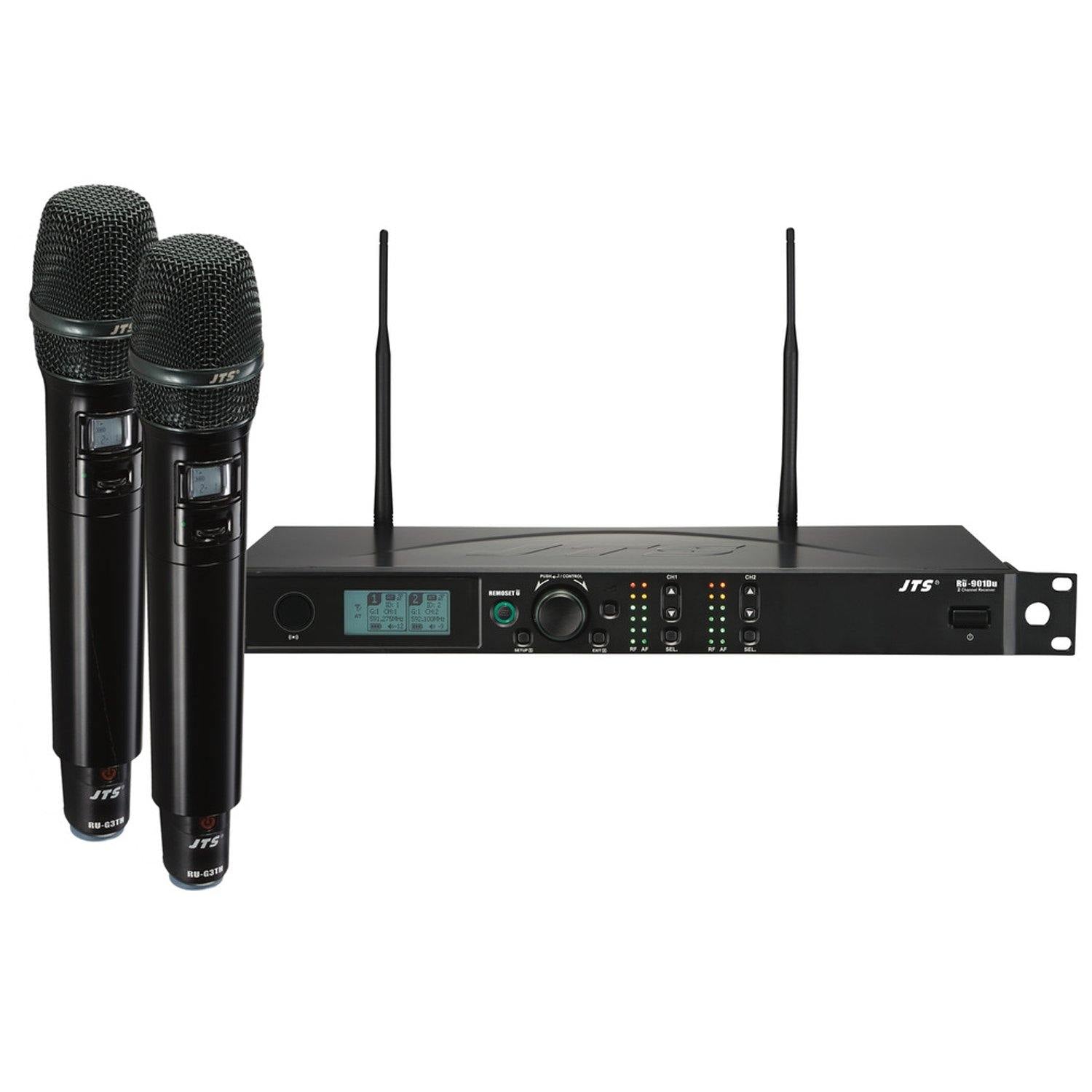 JTS RU-901G3Du + 2 x RU-G3TH Dual Channel True Diversity UHF Handheld Wireless System - DY Pro Audio