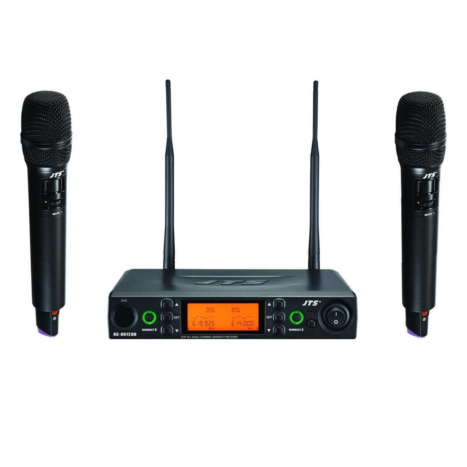 JTS UHF PLL Dual Channel Diversity Handheld Wireless Microphone System - DY Pro Audio