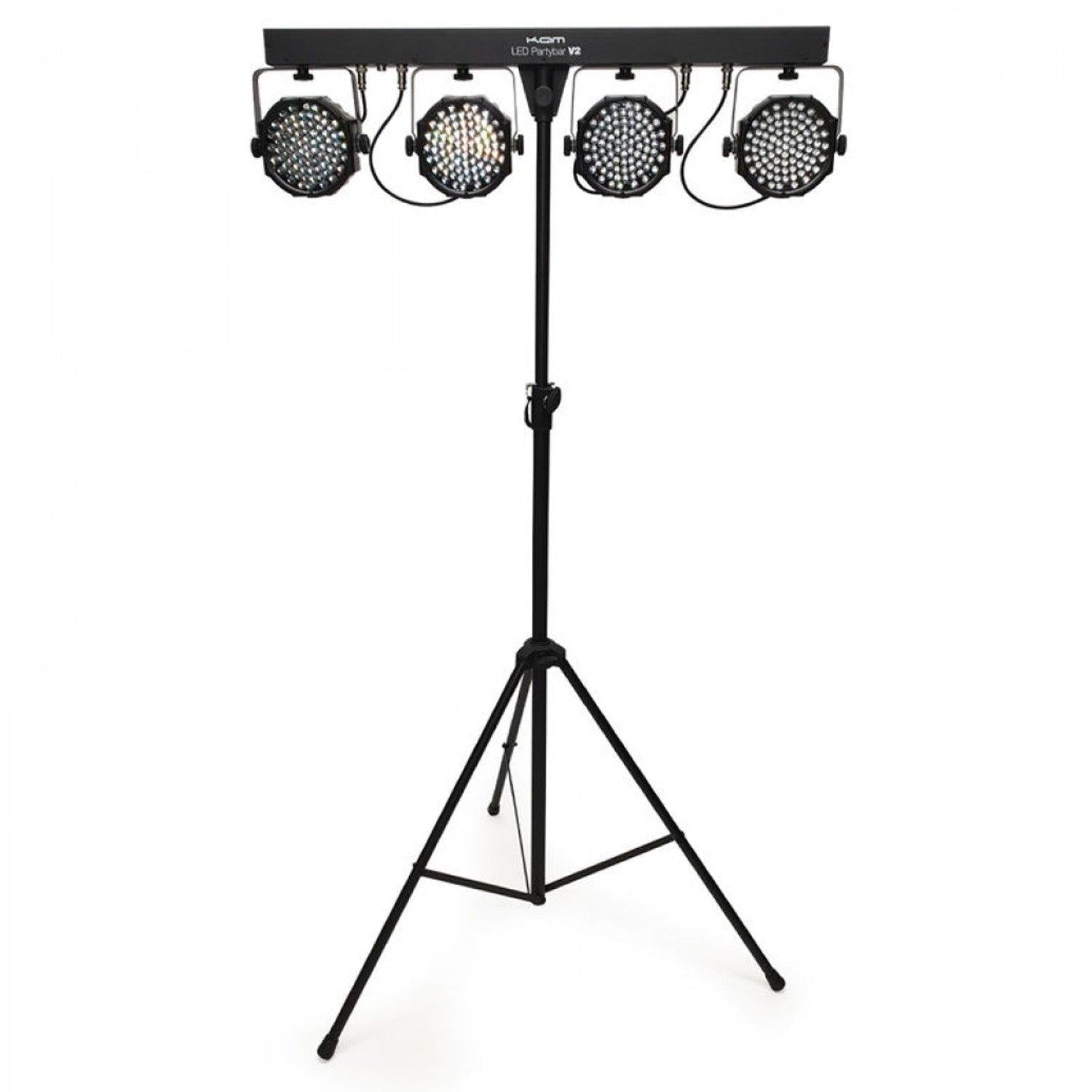 KAM LED PartyBar V2 Portable Lighting DJ Disco Bundle - DY Pro Audio