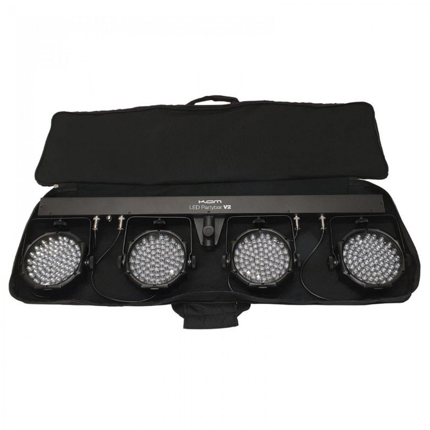KAM LED PartyBar V2 Portable Lighting DJ Disco Bundle - DY Pro Audio