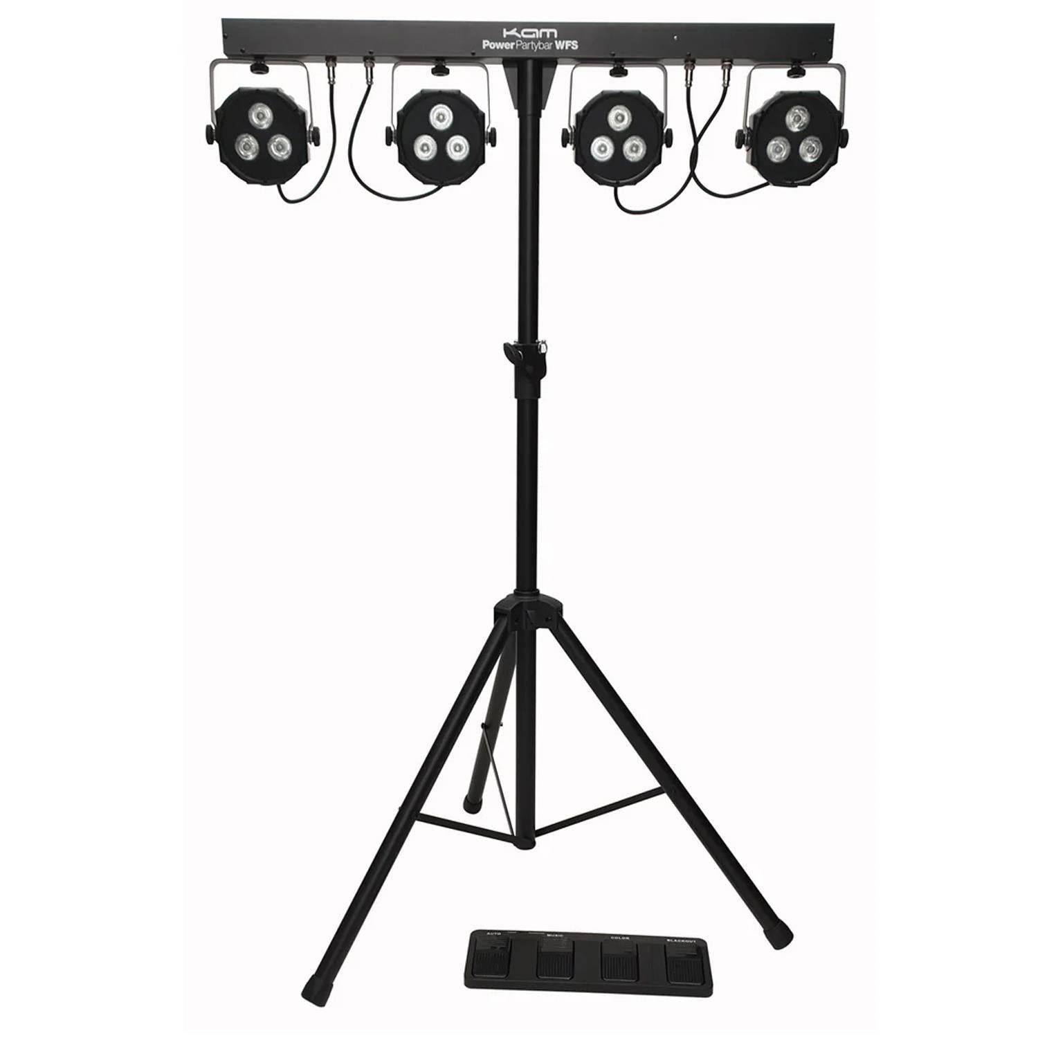 Kam Power Party Bar WFS Lights With Footswitch and Bag - DY Pro Audio