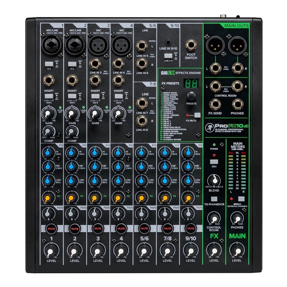 Mackie ProFX10v3 10 Channel Effects Mixer - DY Pro Audio