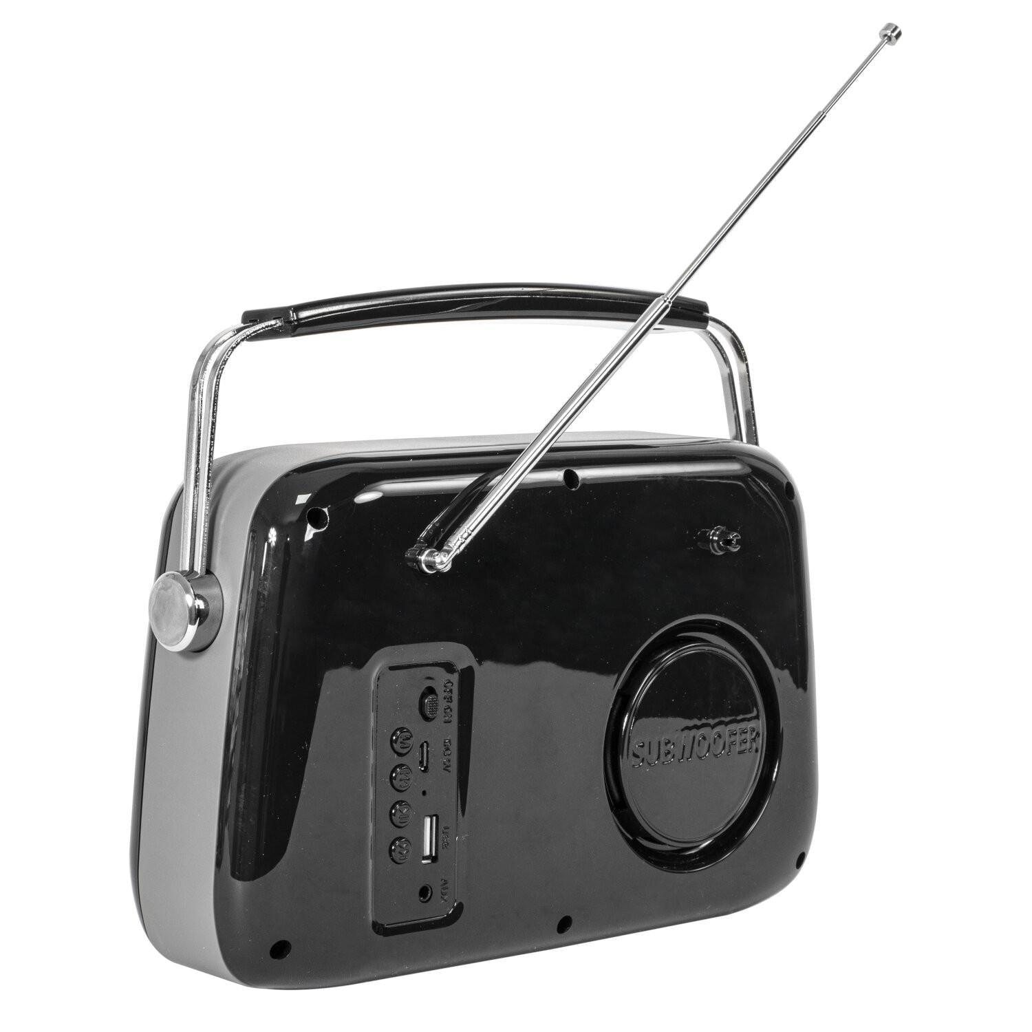 Madison FREESOUND-VR40B Black Portable Vintage Radio with Bluetooth, USB, FM - DY Pro Audio