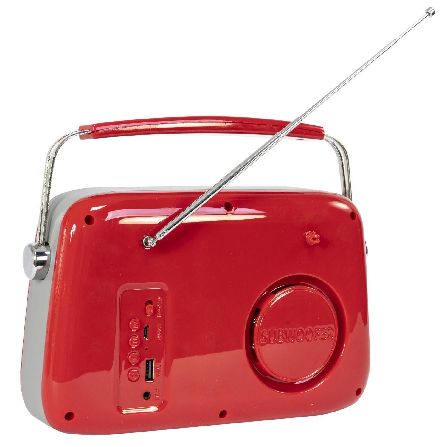 Madison FREESOUND-VR40R Red Portable Vintage Radio with Bluetooth, USB, FM - DY Pro Audio