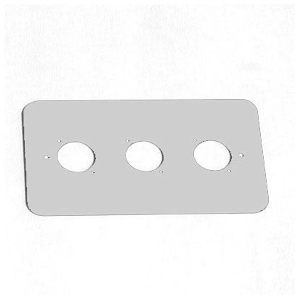 Penn Elcom Double Gang Plate Silver Punched for 3 x XLR Square