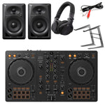 Pioneer DDJ-FLX4, DM-40 Black, Laptop Stand & Headphones Bundle - DY Pro Audio