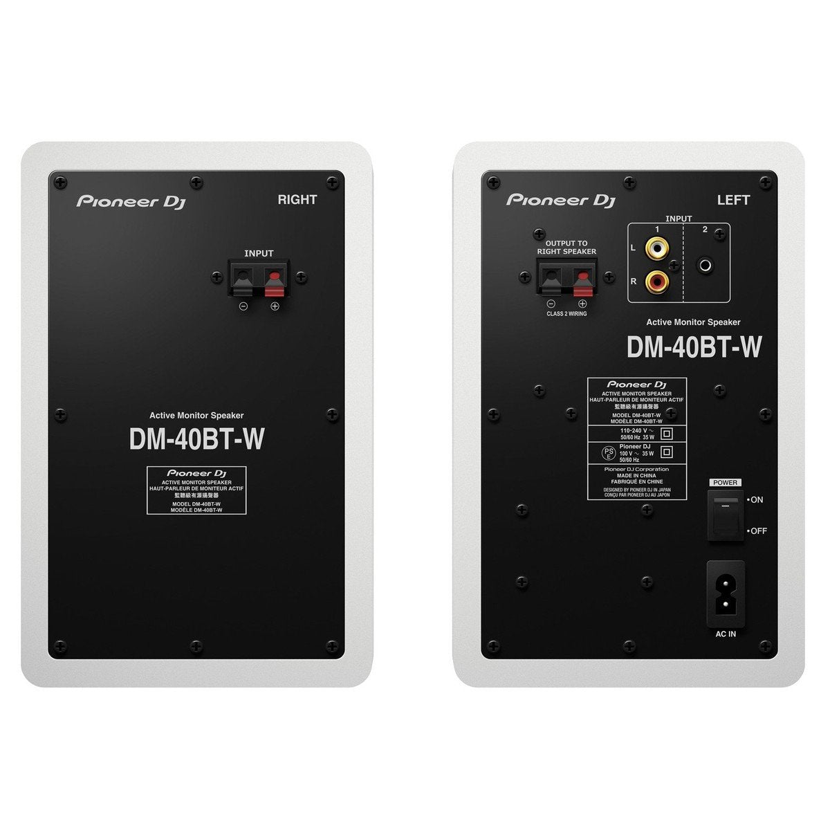 Pioneer DM-40D-BT Bluetooth White Active Monitors (Pair)  - DY Pro Audio